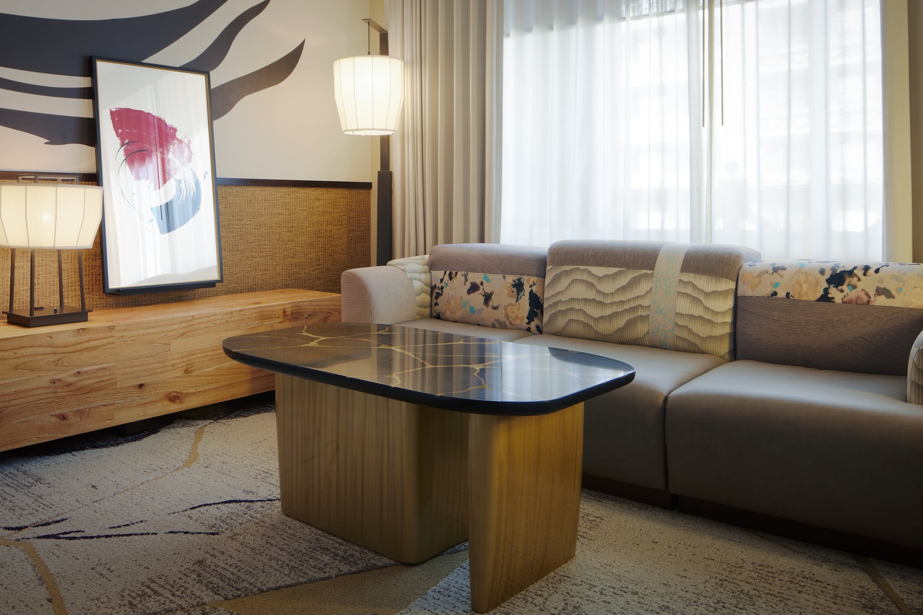 Guest room at the Nobu Hotel Caesars Palace in Las Vegas, Nevada